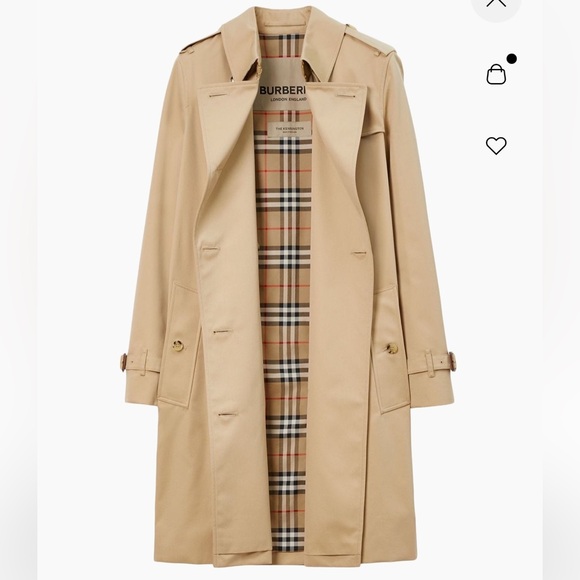 Burberry Kensington Trench Coat Tan US 0 Icon